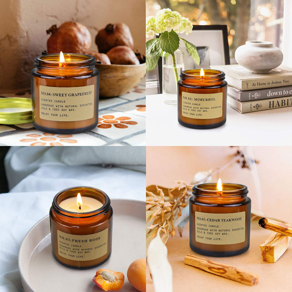 MOULENGGU YFYTRE sweet grapefruit amber jar candle for refreshing mornings.
