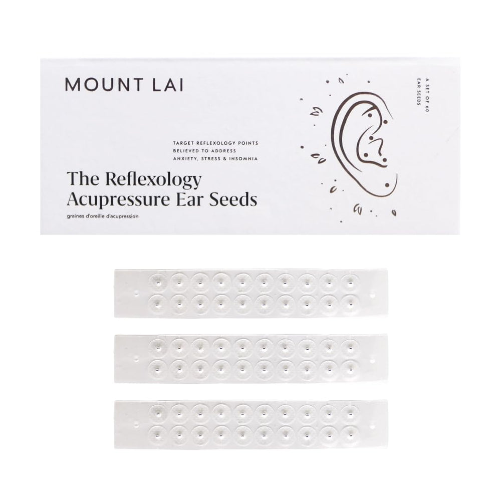 Mount Lai ear seeds sheet ready for easy placement and self-care sessions