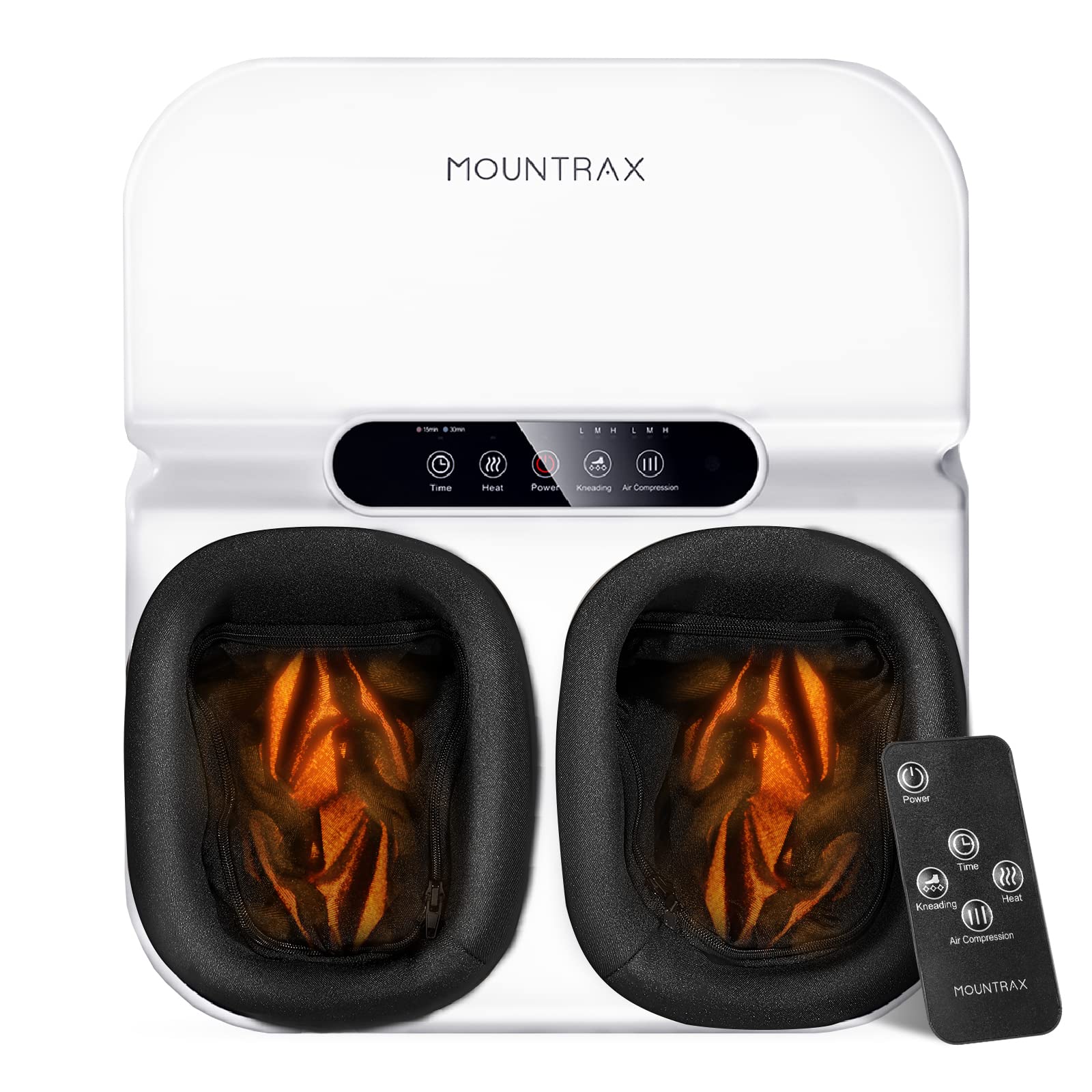 MOUNTRAX foot massager with rolling heads targeting arches and heels for soothing relief.