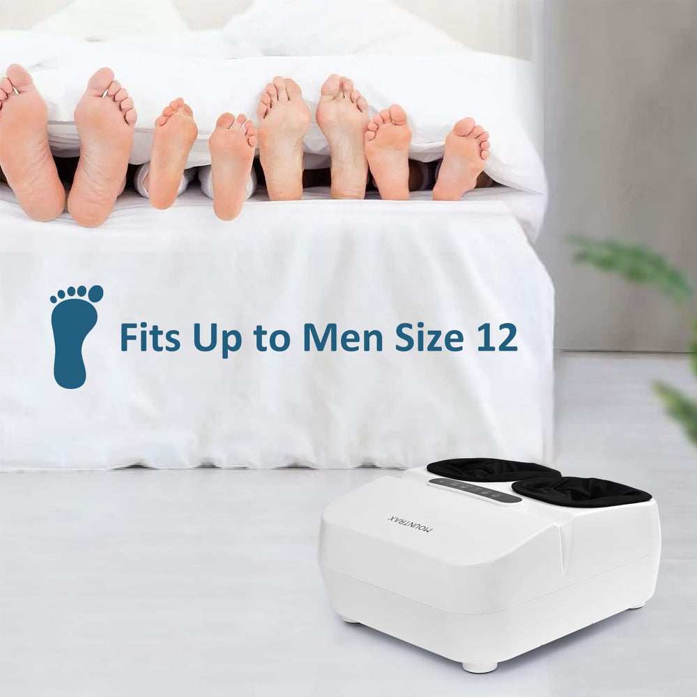 MOUNTRAX massager fits feet up to size 12 for broad compatibility.