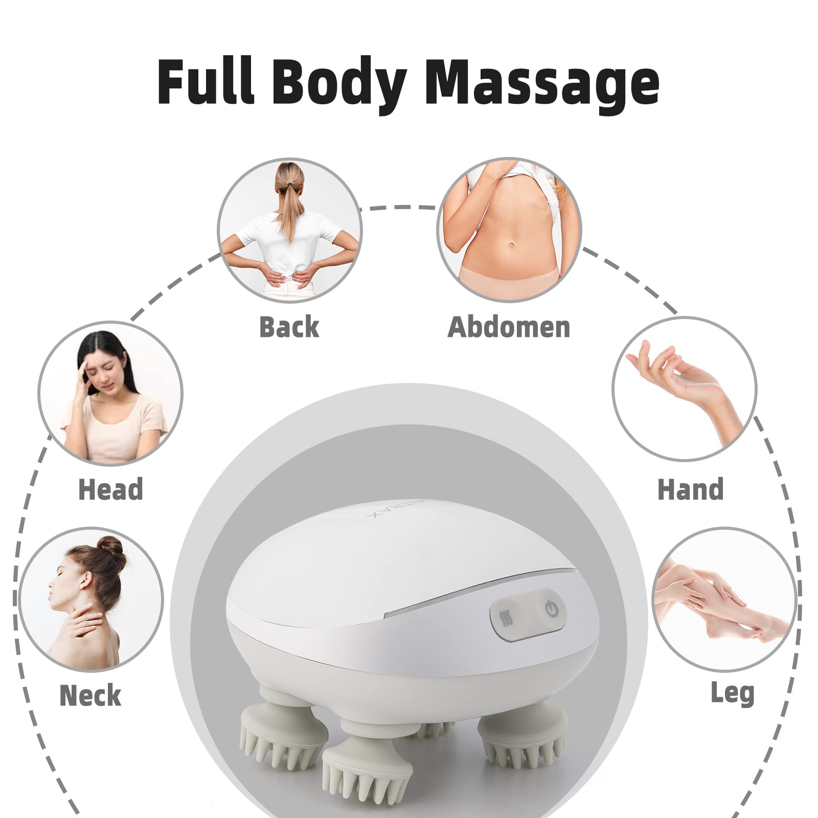 MOUNTRAX lightweight travel-friendly massager rests in a handbag, ready for quick relief.
