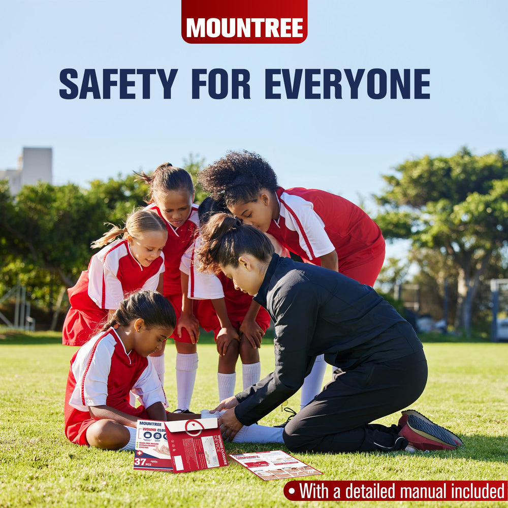 Mountree No-Stitch Closure Strips provide wound support without needles for deeper cuts.