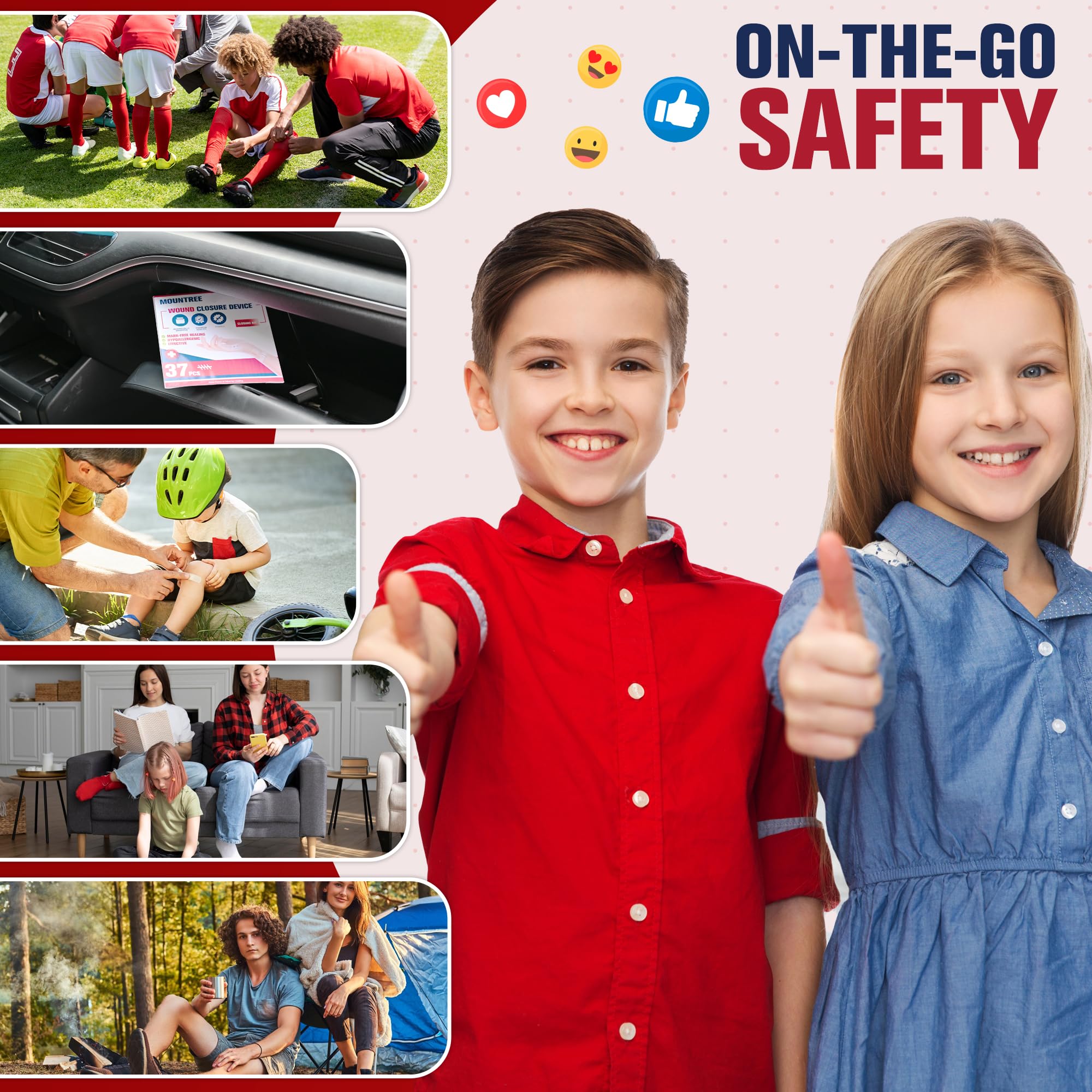 Mountree Packaged components ensure hygienic, ready-to-use first aid for family camping.