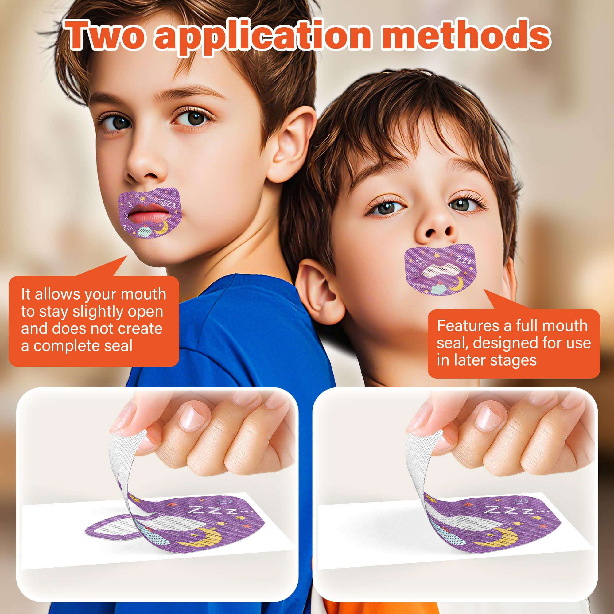 Child wearing Mouth Breathing Patch during sleep showing skin-friendly design