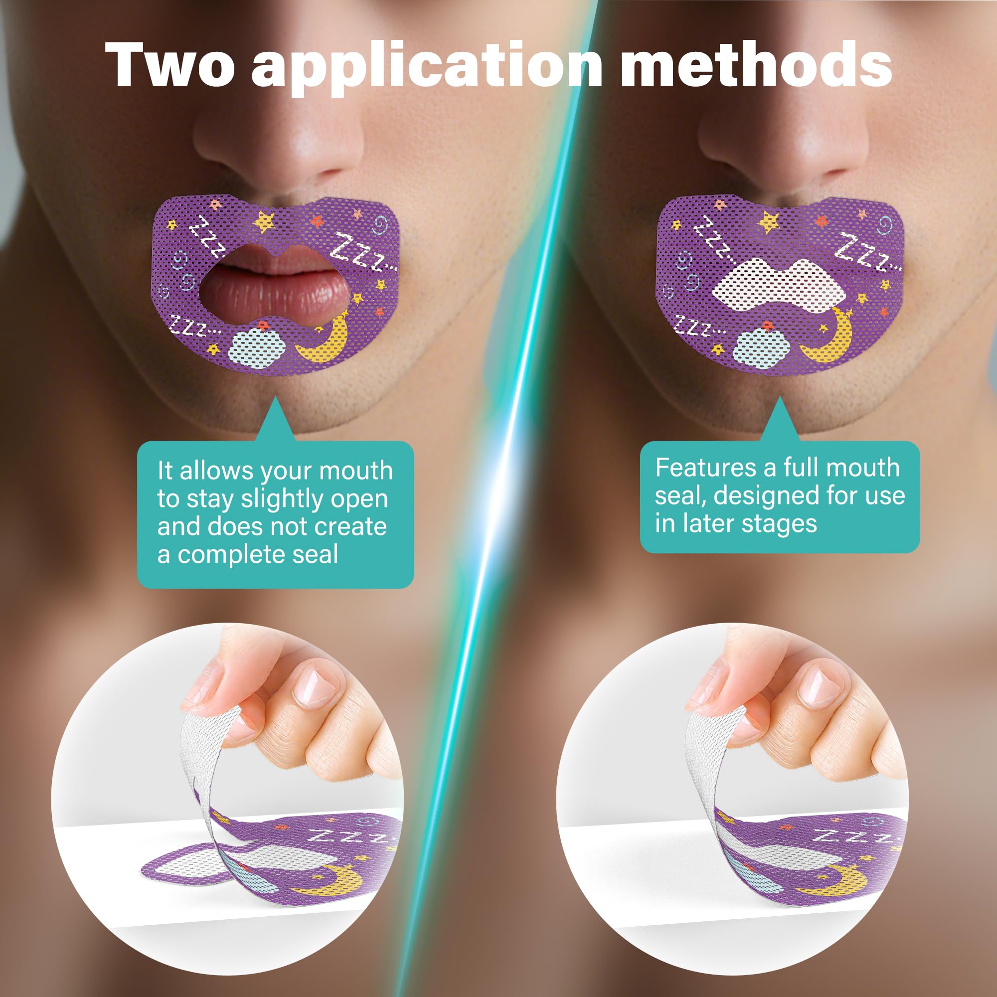 Mouth Breathing Patch X-shaped elastic design aligns lips for comfortable closed breathing