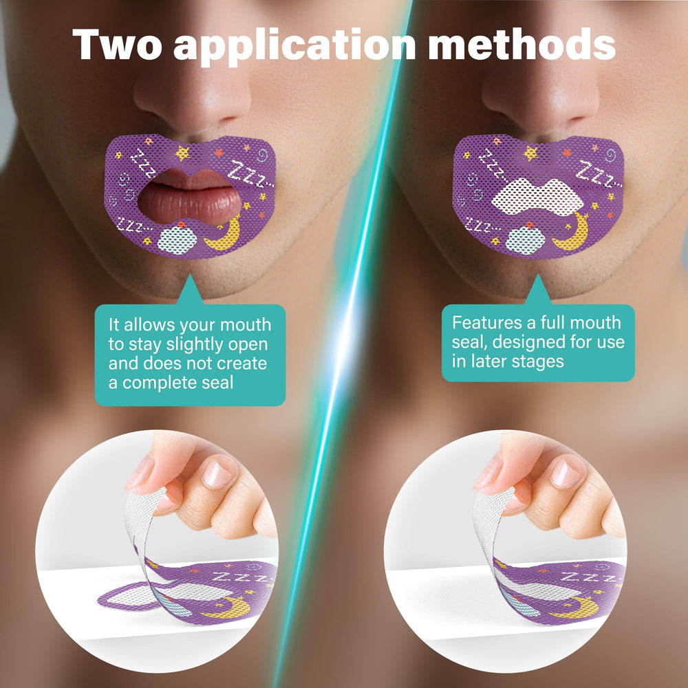 Mouth Breathing Patch X-shaped elastic design aligns lips for comfortable closed breathing