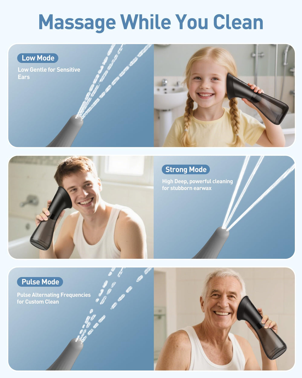 MOVMAO three pressure settings for customizable cleaning