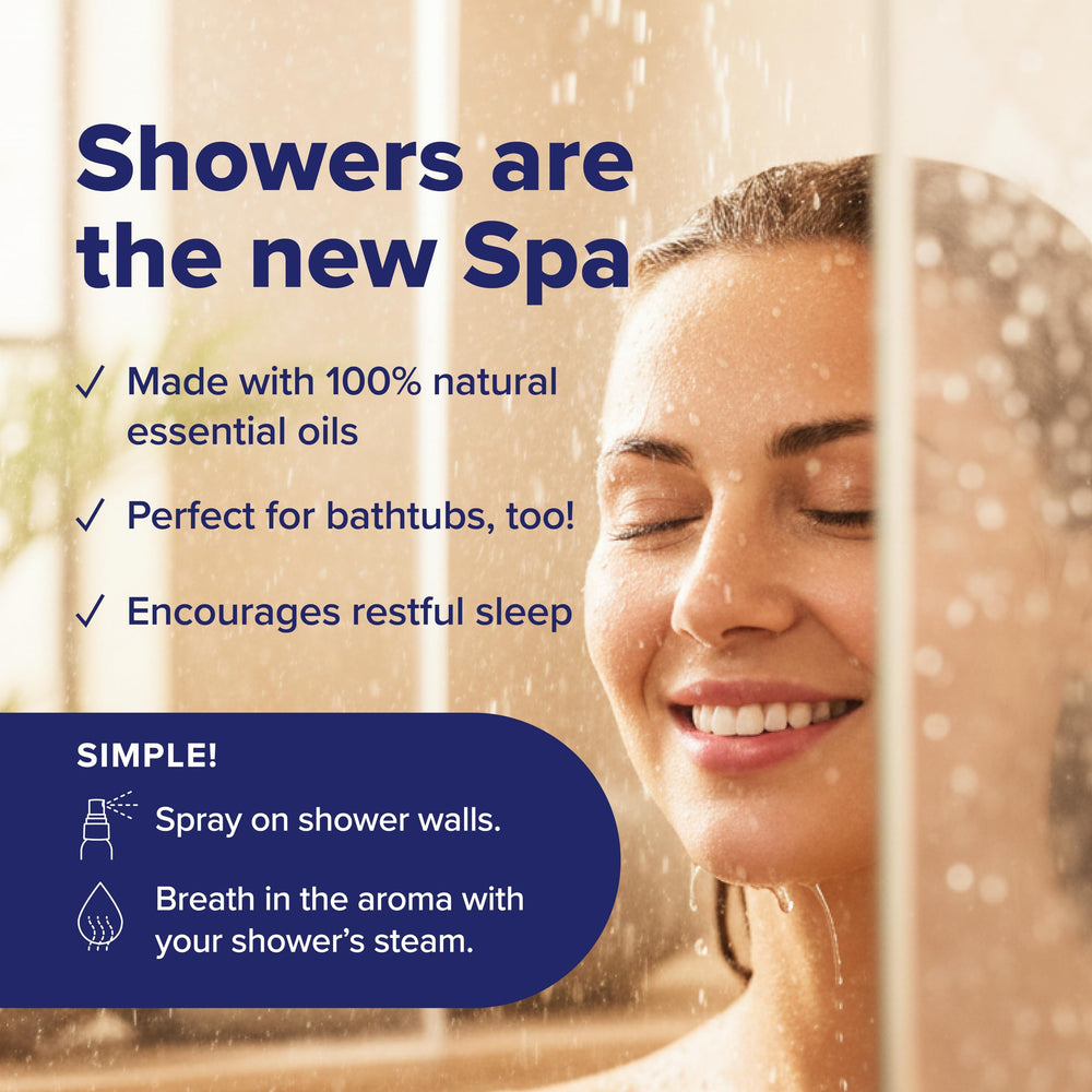 MOXE Lavender bottle ready to promote calm and relaxation in the shower