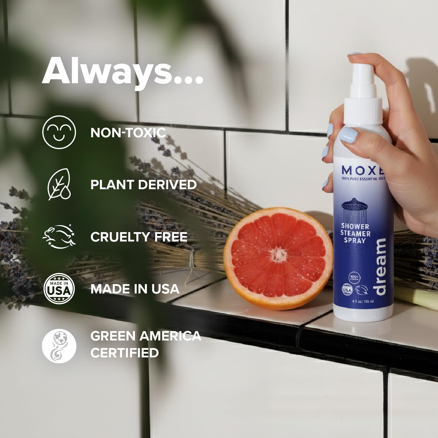 MOXE Travel-size bottles illustrate portable spa vibes for on-the-go showers