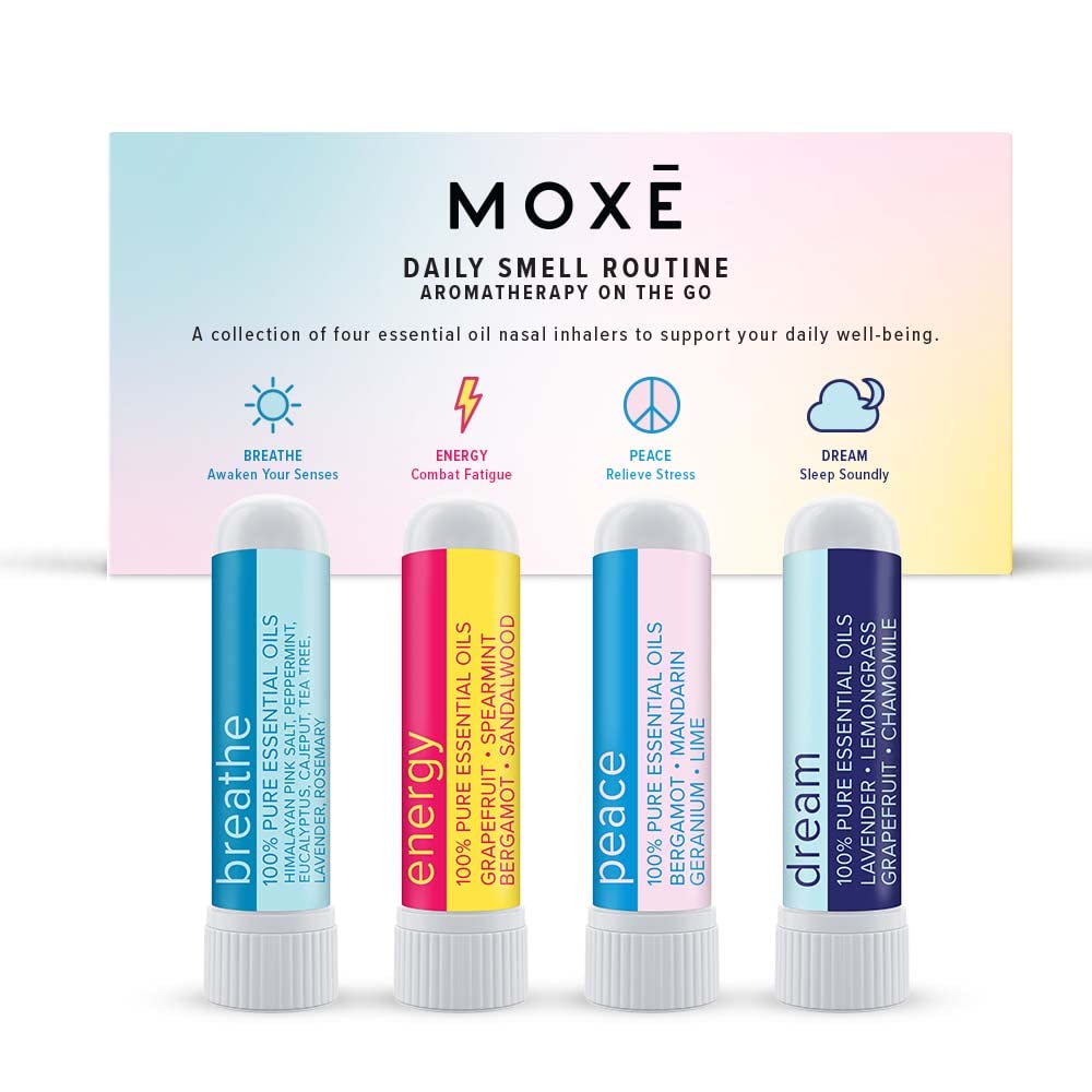 MOXE Breathe nasal inhaler close-up for quick congestion relief and clear breathing