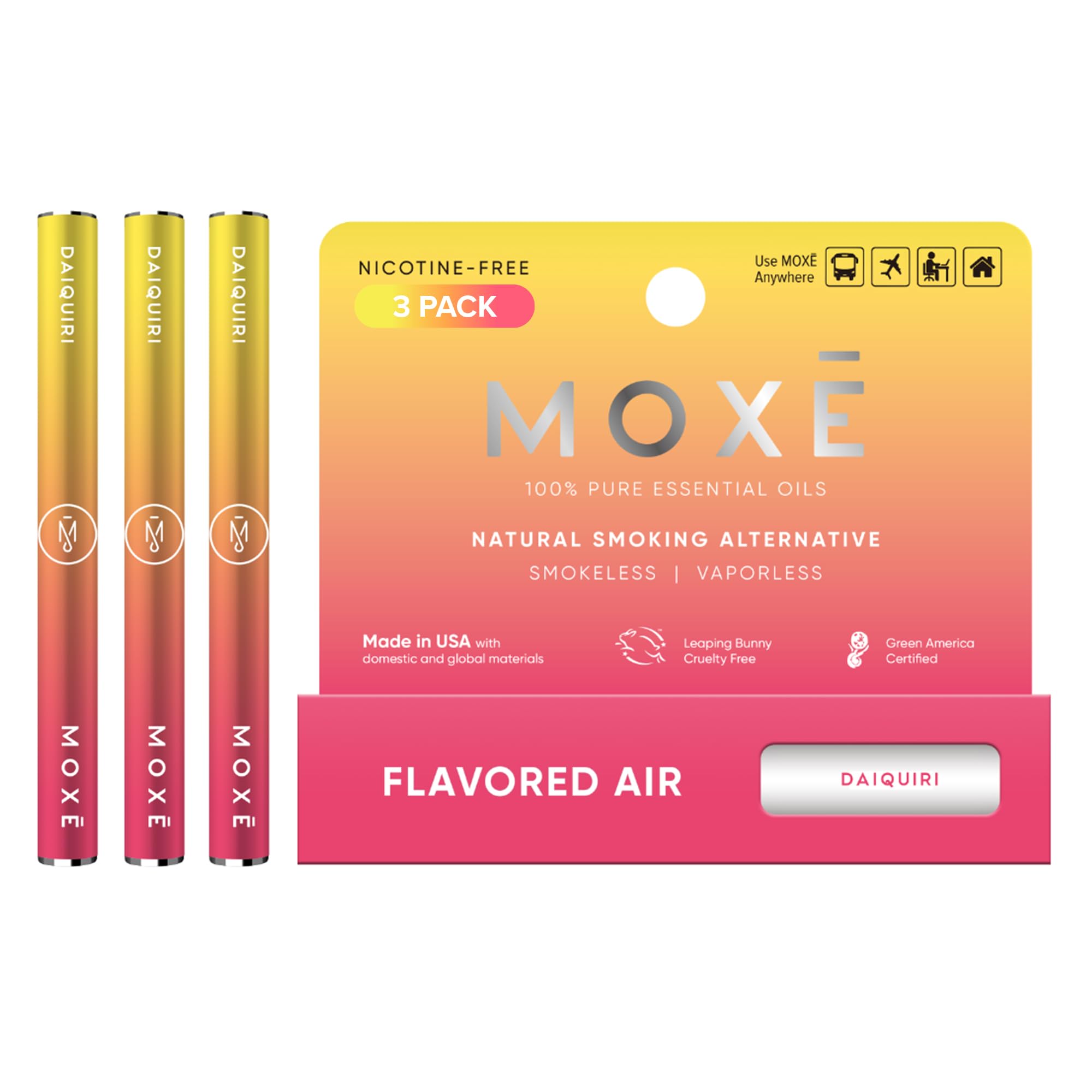 MOXE Daiquiri air inhaler compact design for on-the-go refreshment.