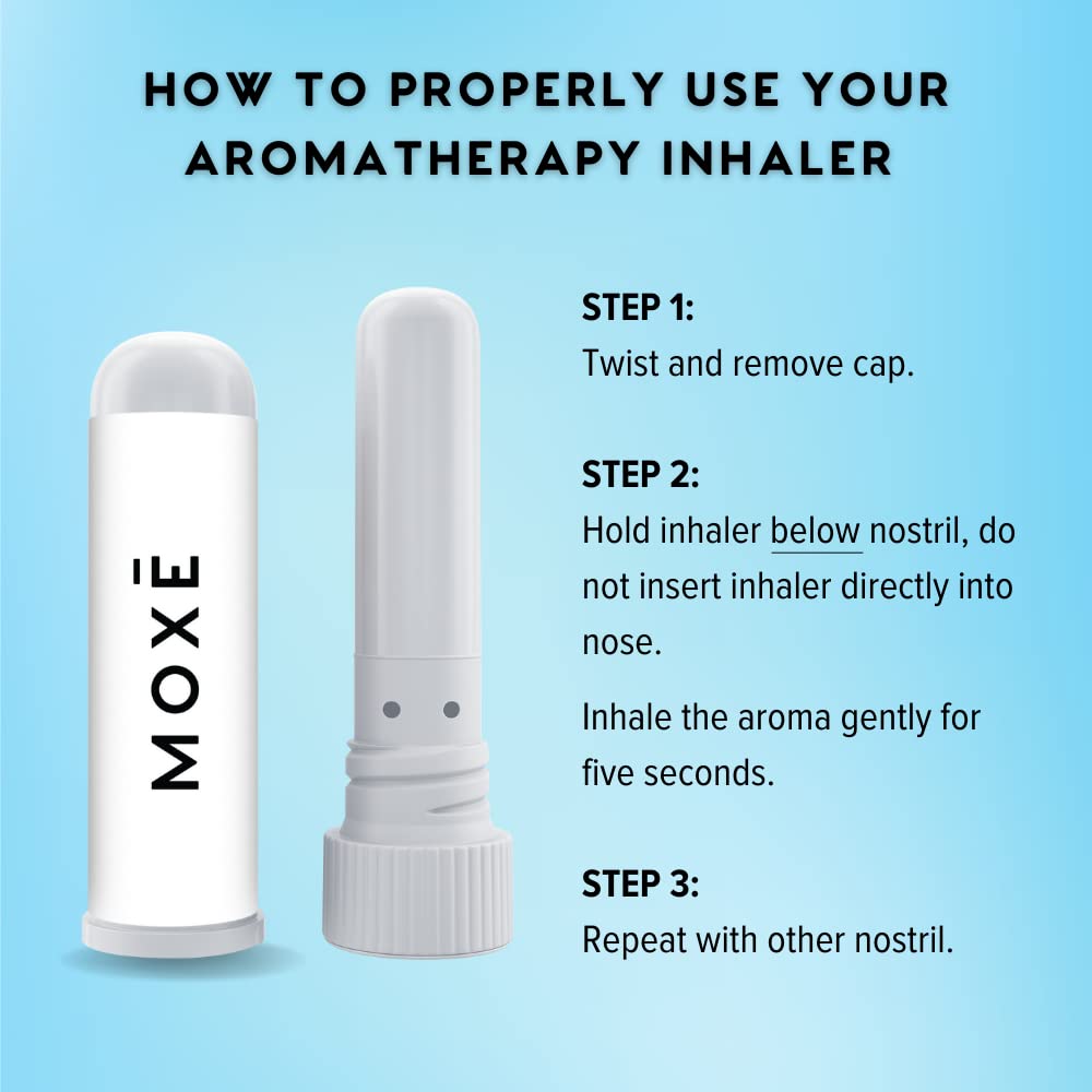 Compact MOXĒ design supports travel-friendly aromatherapy.