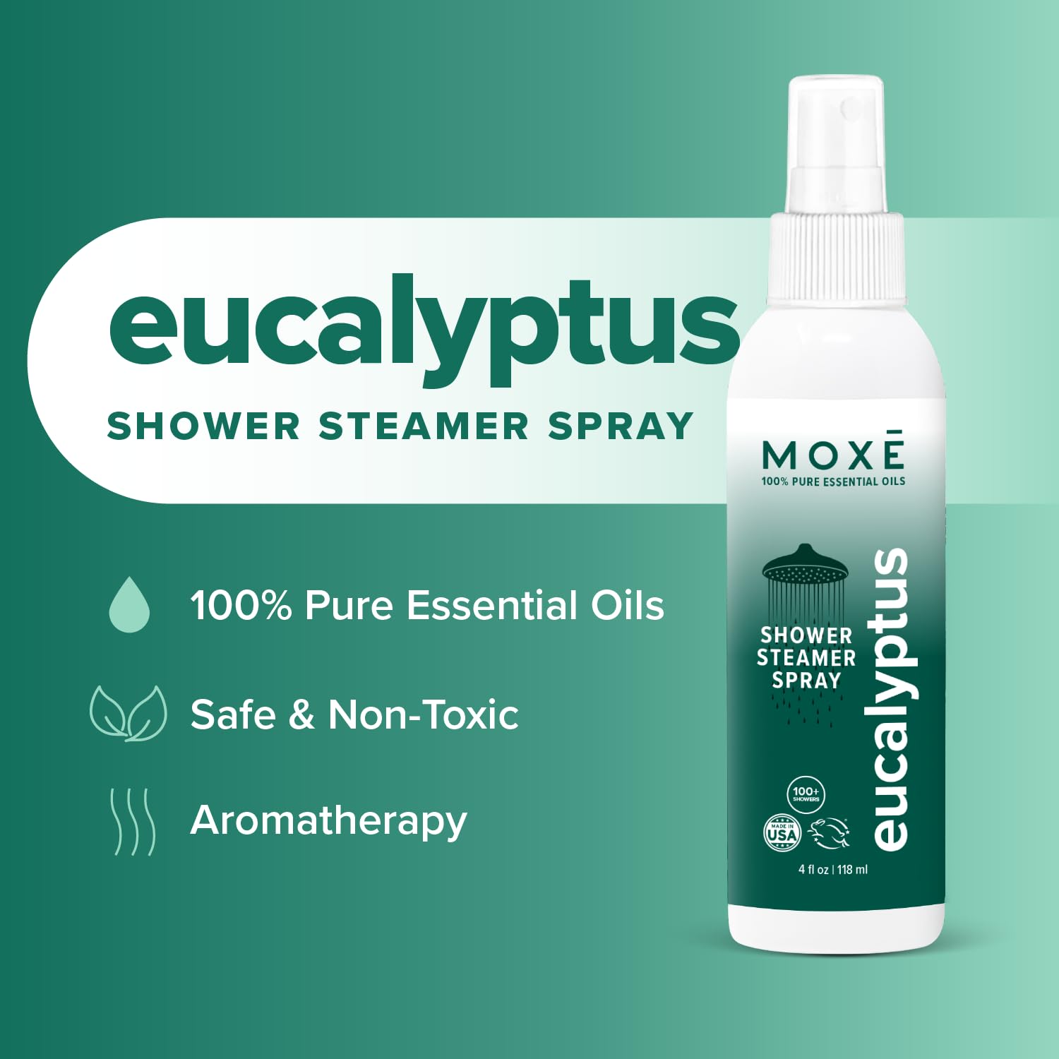 MOXE eucalyptus mist spray release in shower for even aroma