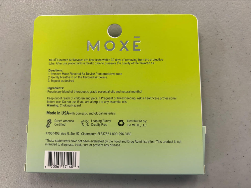 MOXE Natural Mojito Air Inhaler in use offers a refreshing aroma.