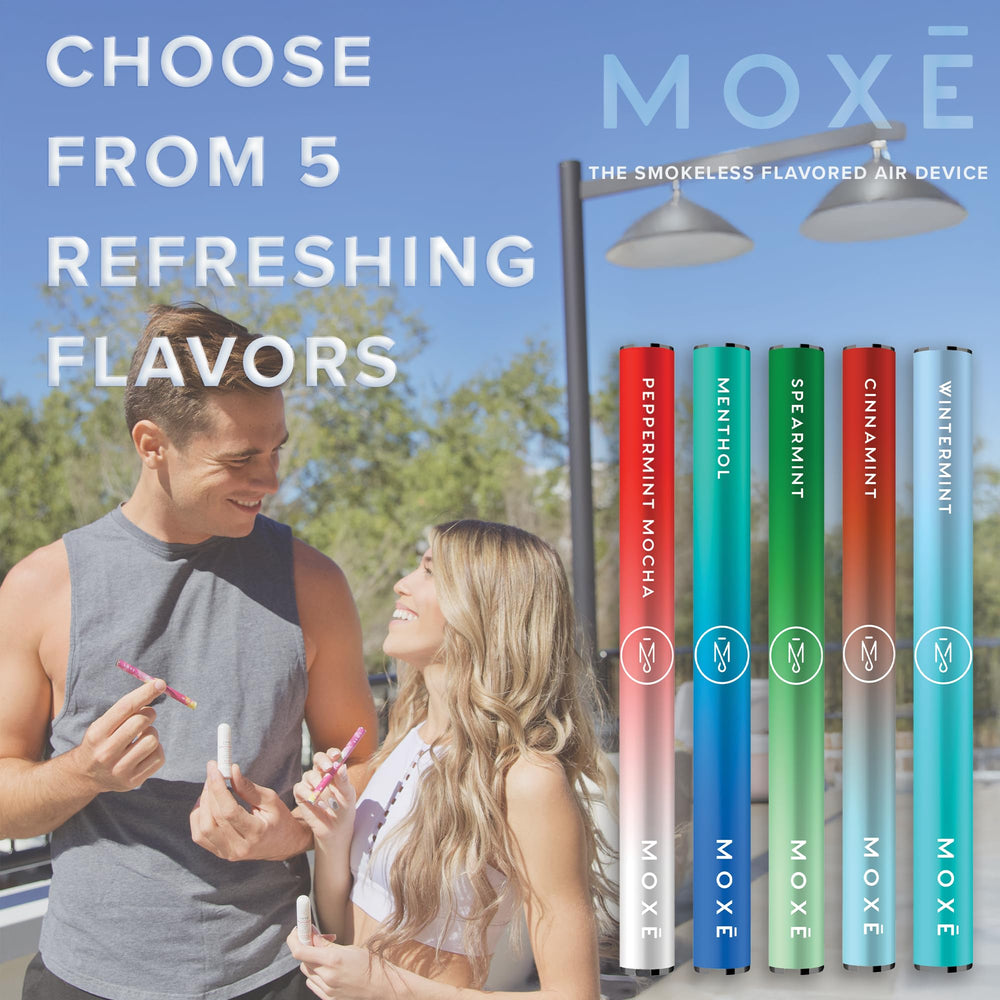 MOXE peppermint mocha flavor inhaler close-up for a subtle mood lift