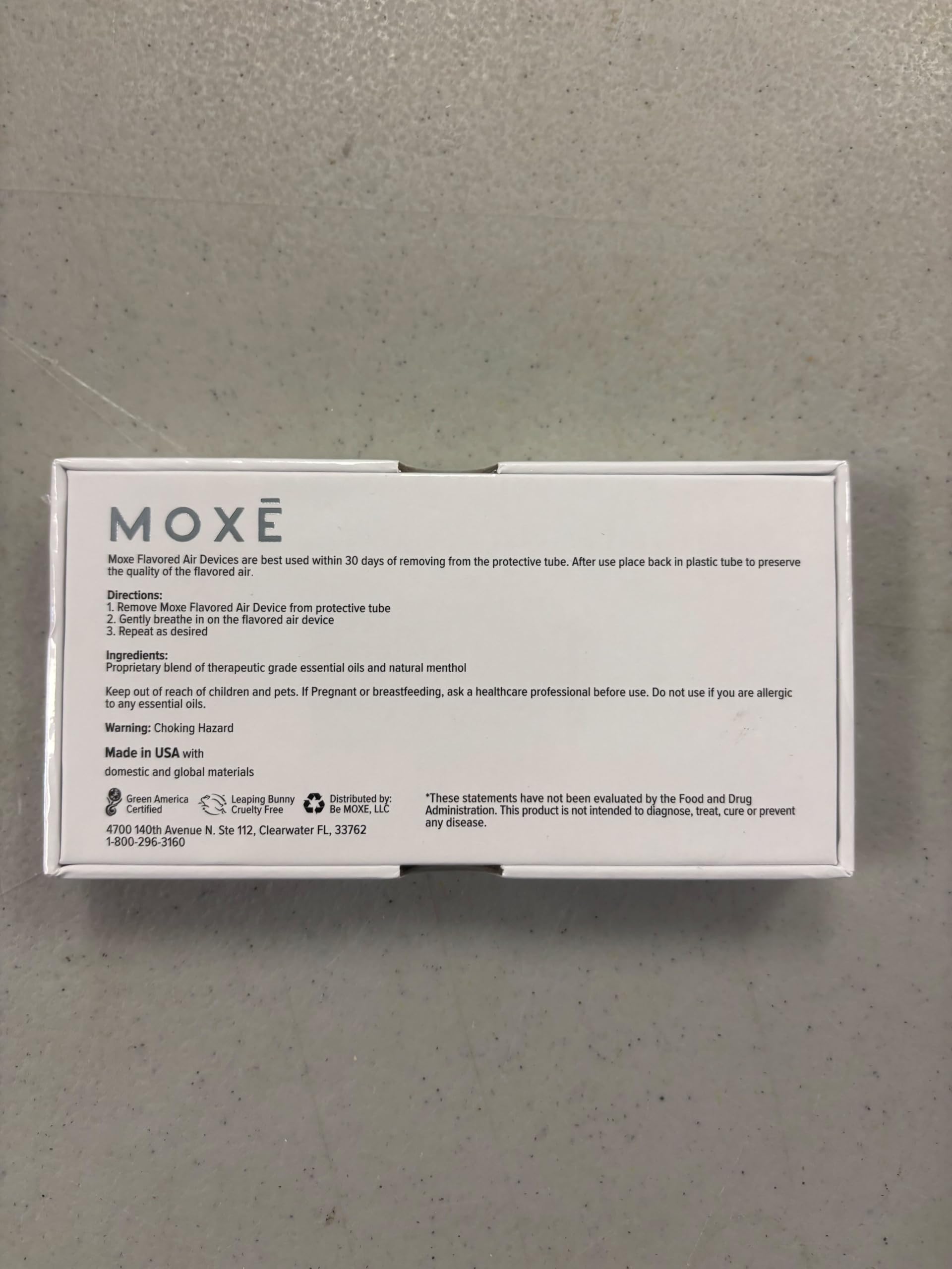 MOXE menthol close-up inhaler, delivering a refreshing cooling sensation
