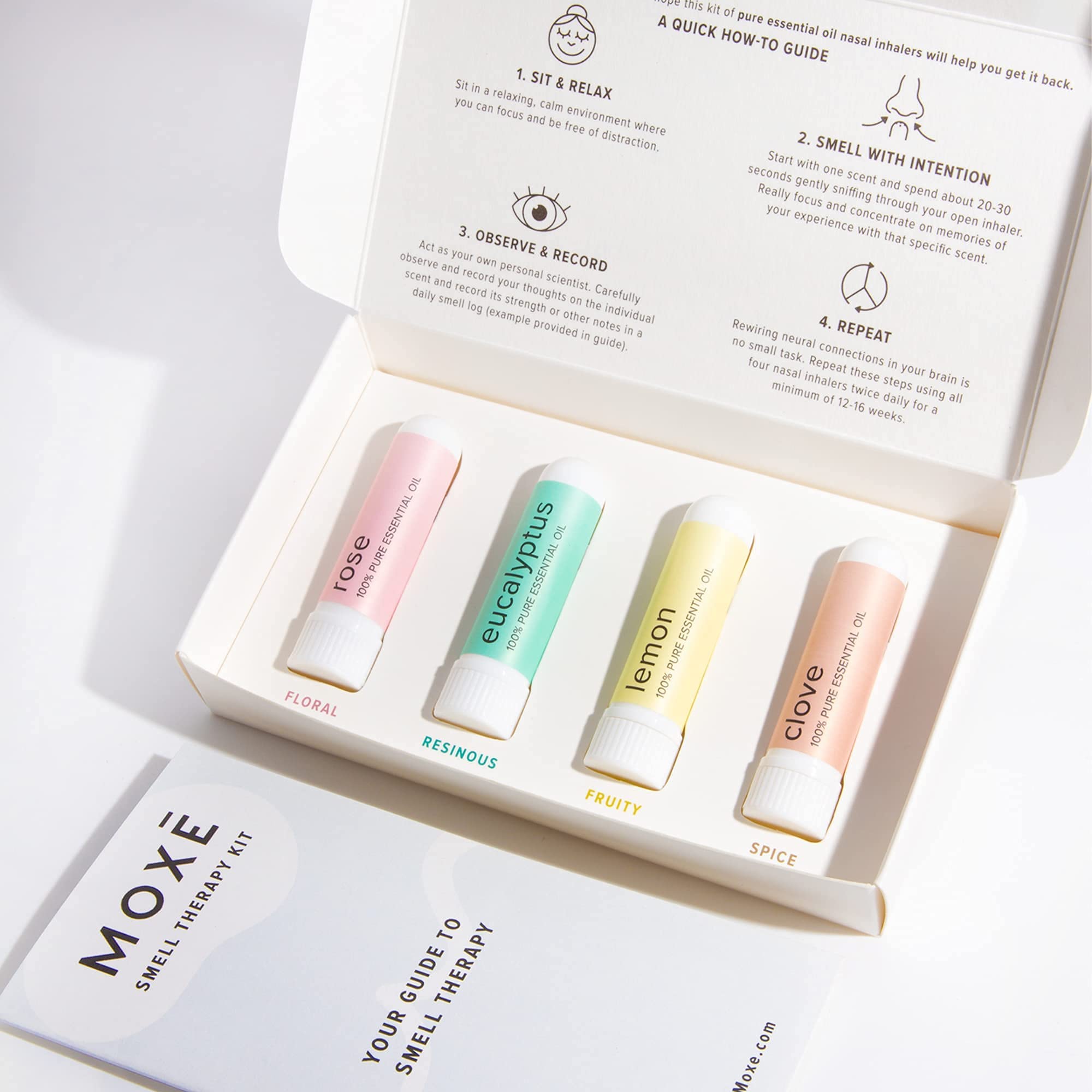 MOXE smell training kit packaging showing USA-made quality