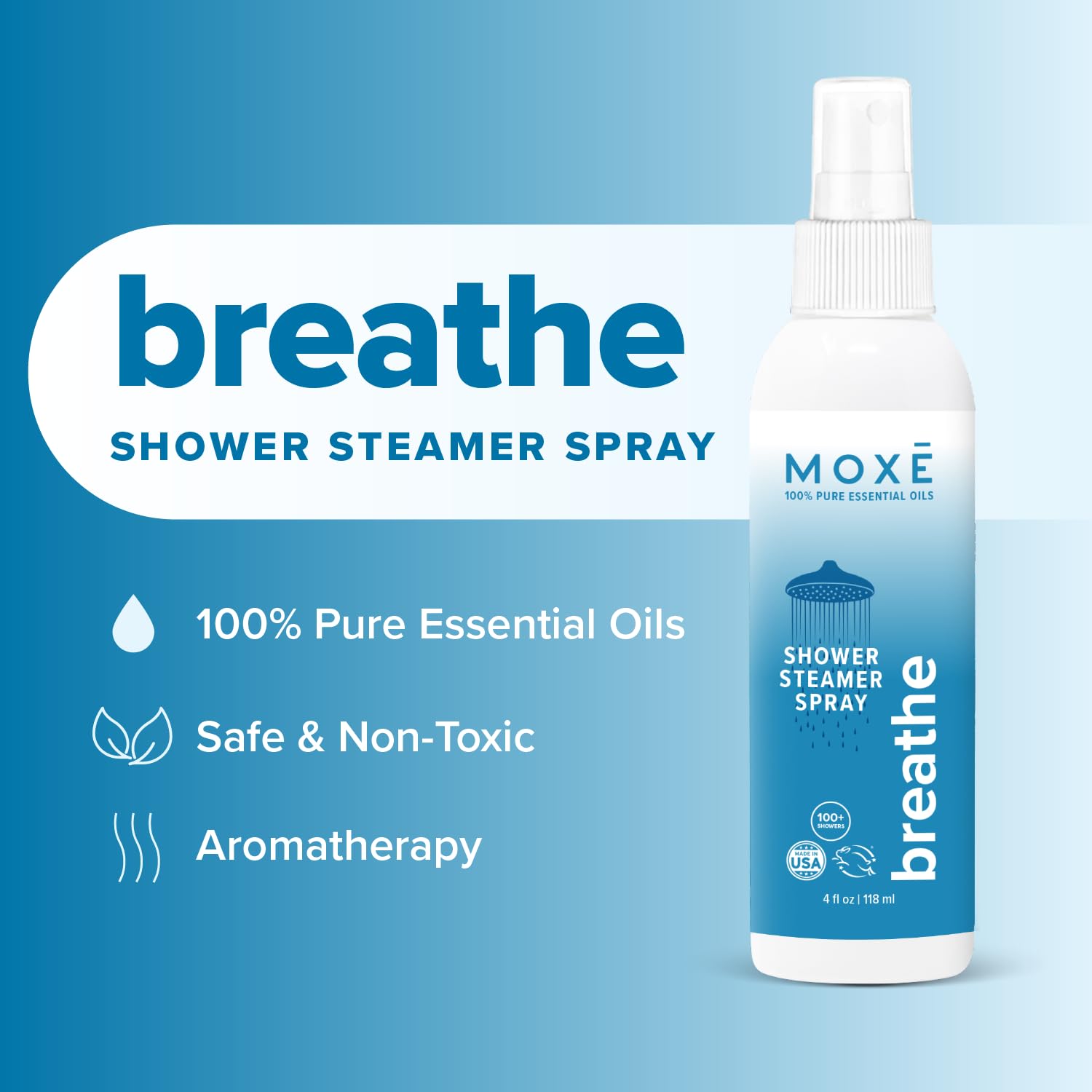 Replacement spray top for MOXE Breathe shower spray.