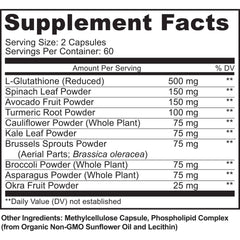 MoxyVites active L-glutathione capsules offering high bioavailability.