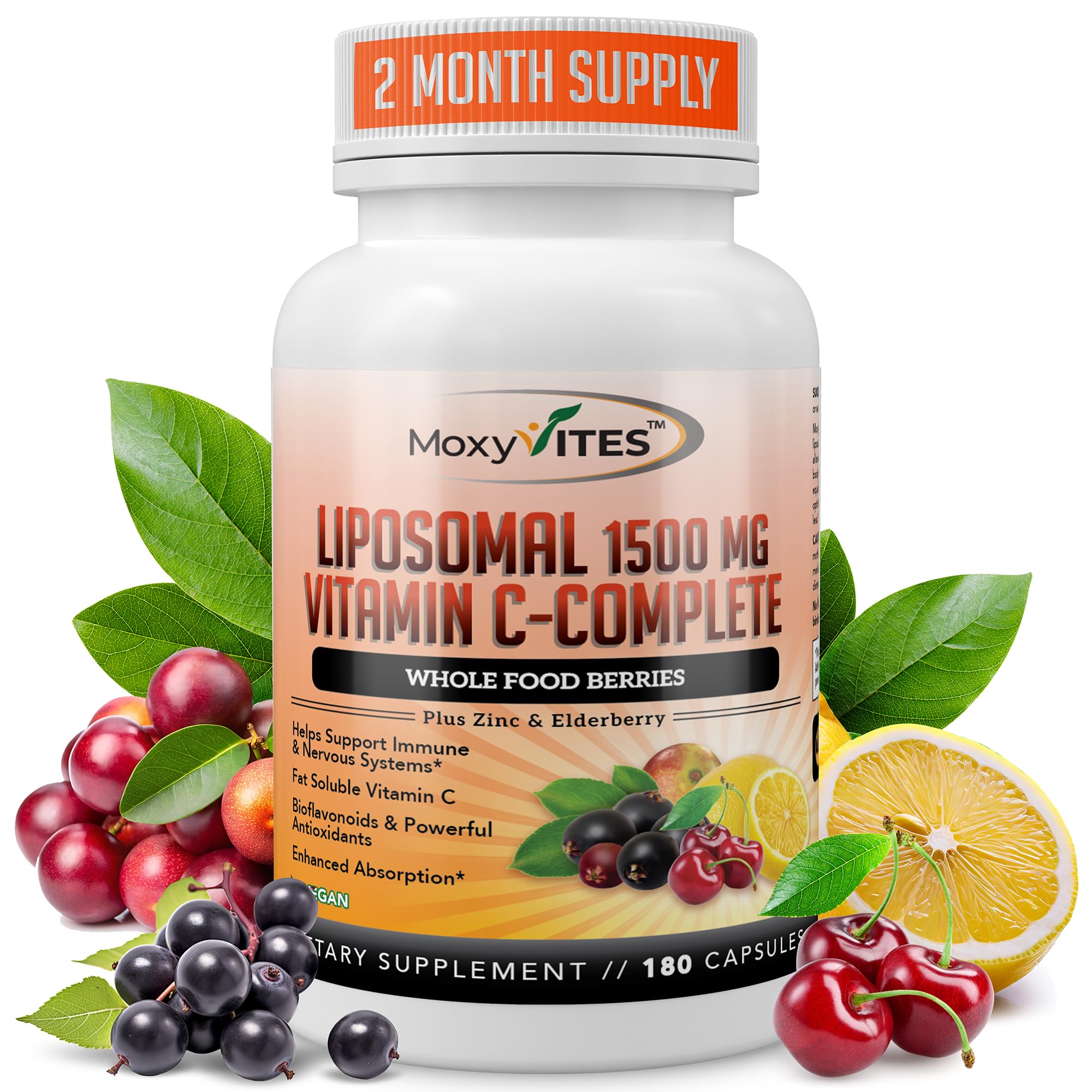 MoxyVites liposomal vitamin C with zinc bottle signals immune support potential