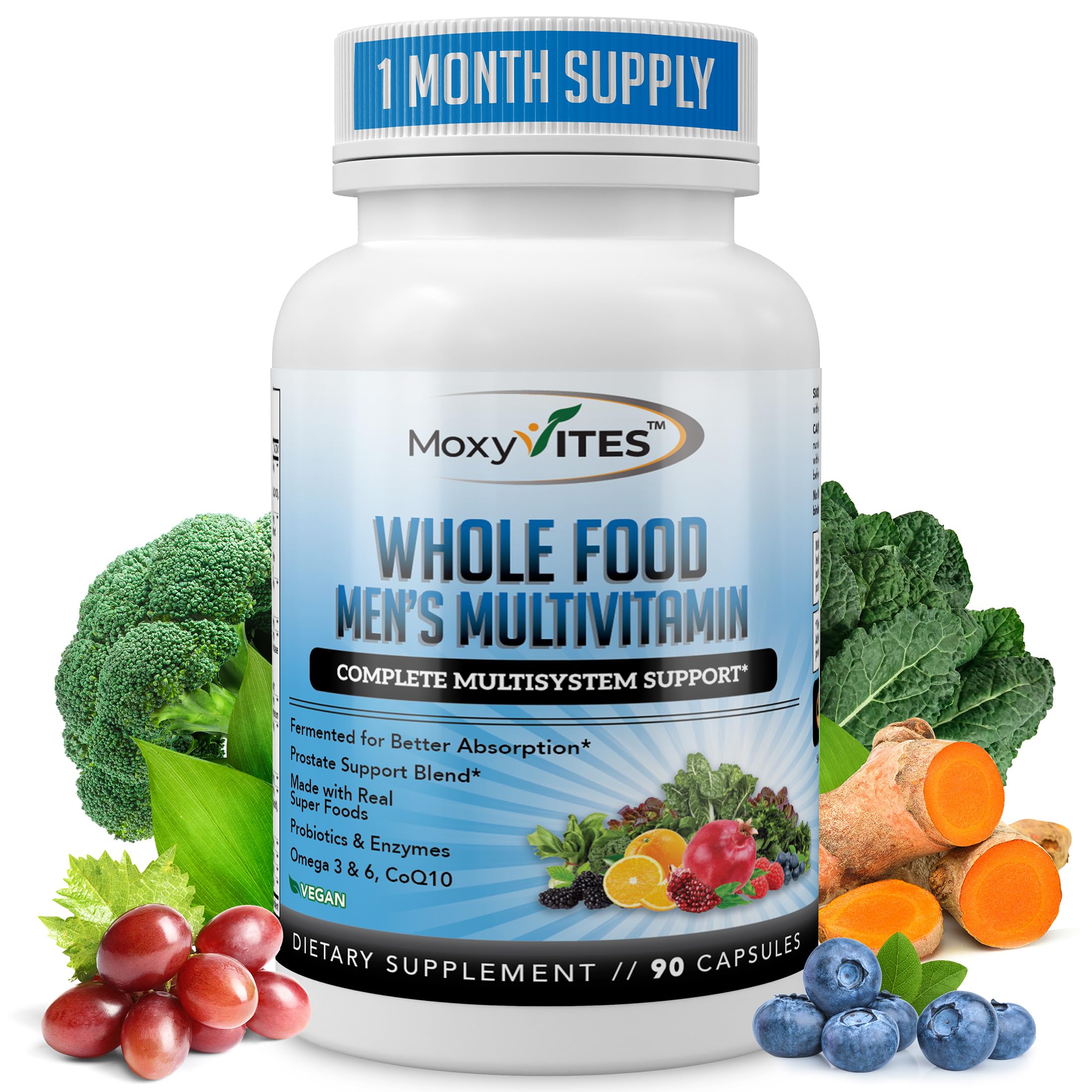 MoxyVites methylated mens multivitamin bottle supports daily wellness for men