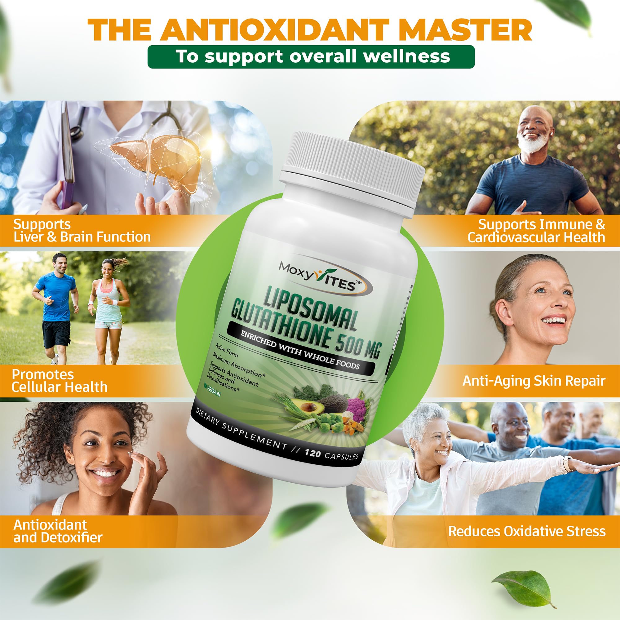MoxyVites turmeric blend complements the glutathione formula for wellness.