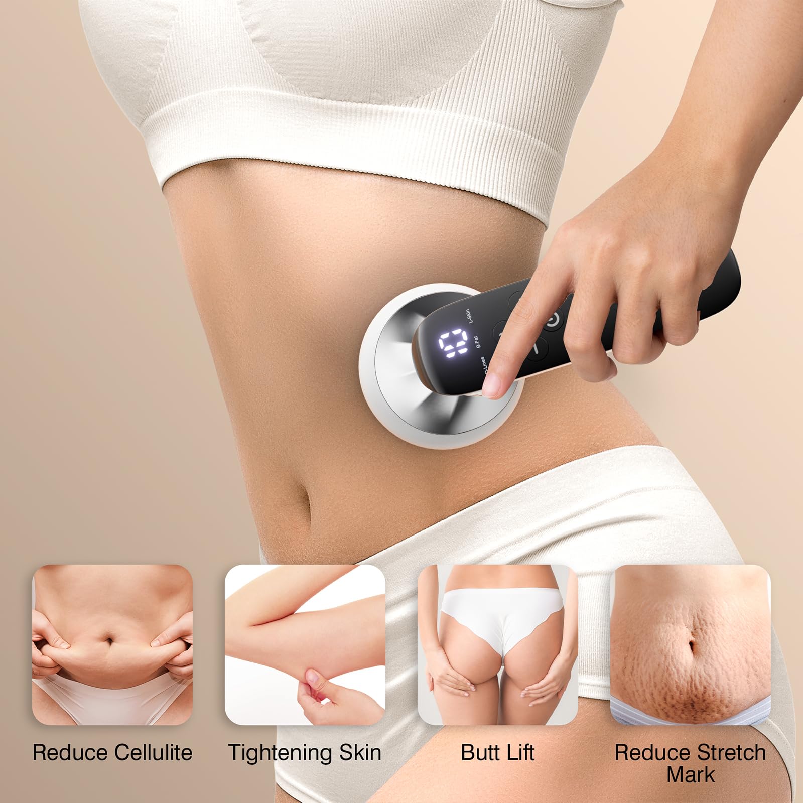 MOYAC LED display massager with adjustable heat and intensity.