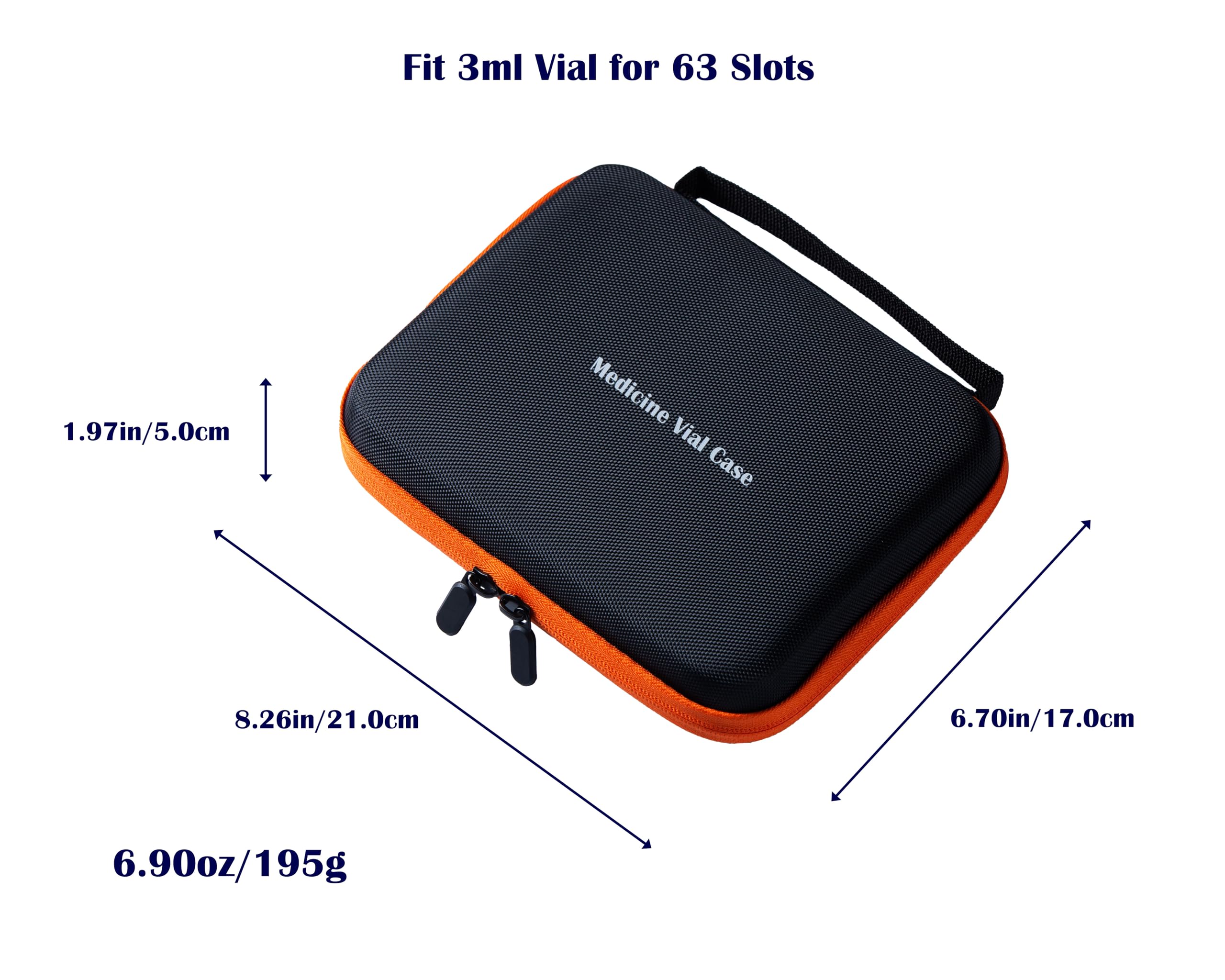 Moyite with hand strap enhances portability for on-the-go vial storage.