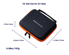 Moyite with hand strap enhances portability for on-the-go vial storage.