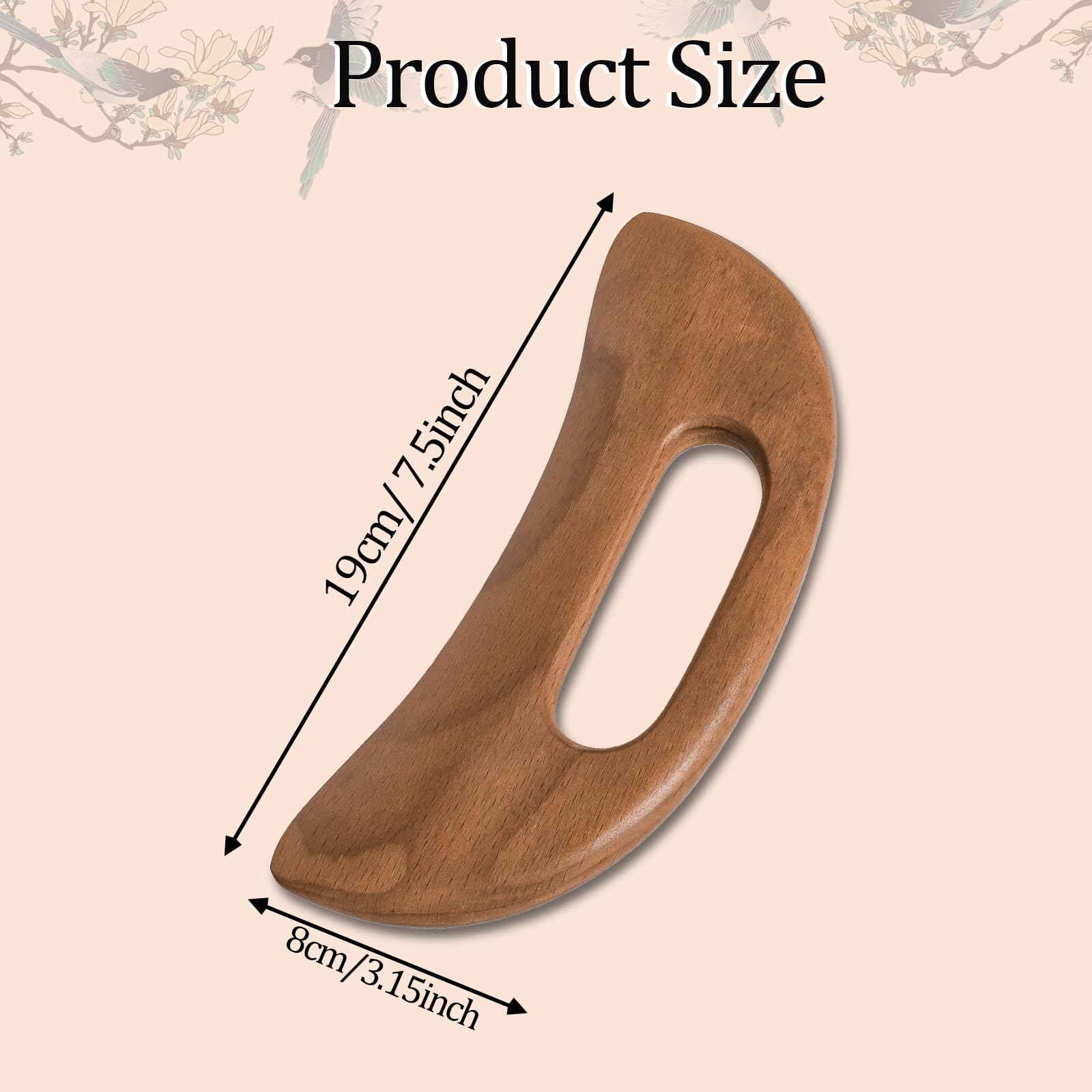 Mozeat Lens wooden gua sha board used for back massage and daily use.