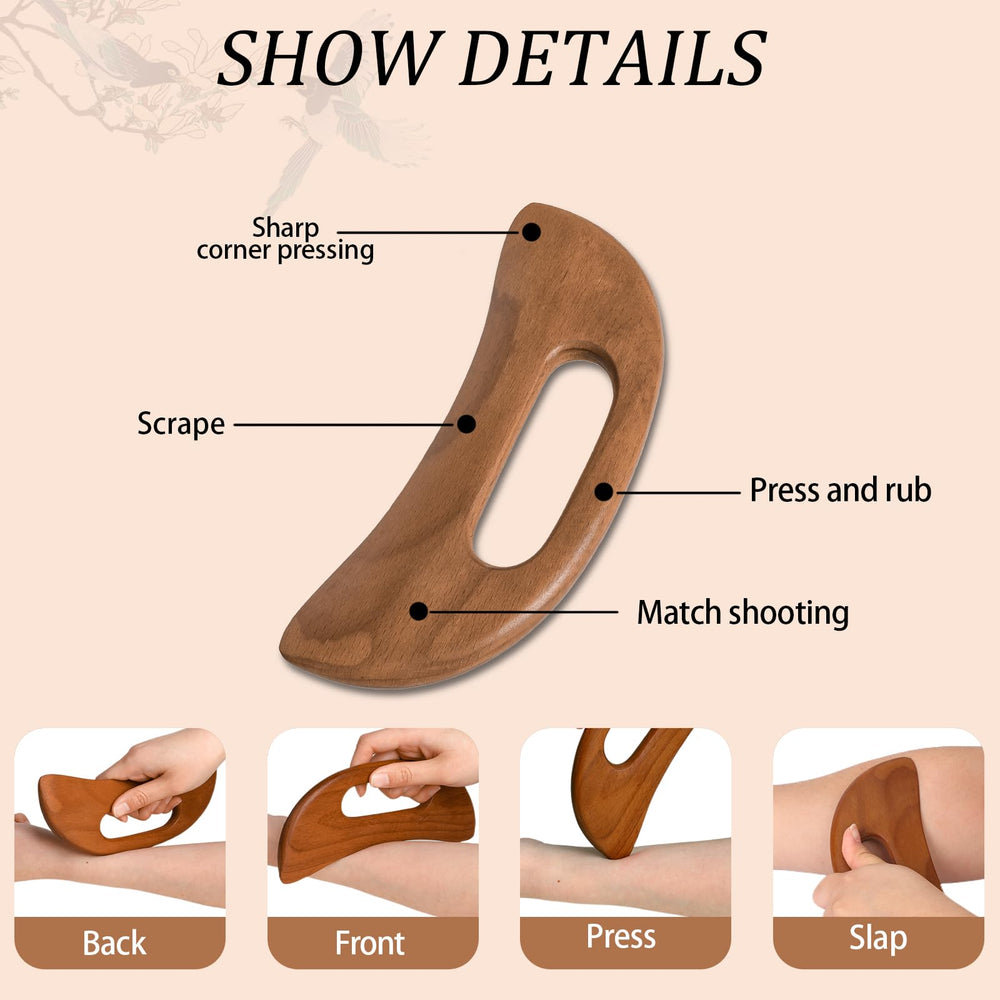 Mozeat Lens wooden gua sha board grip design for comfortable handling.