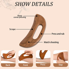 Mozeat Lens wooden gua sha board grip design for comfortable handling.