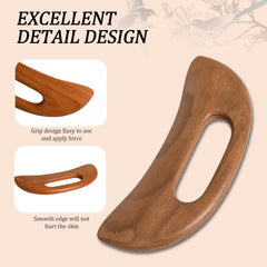 Mozeat Lens wooden gua sha board side grip design supports steady pressure.
