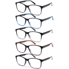 MOZVND blue-light blocking reading glasses 5-pack protect eyes during screen time.