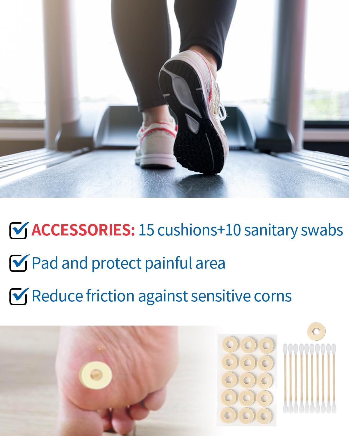MQ corn pads highlighting softening action for easier removal