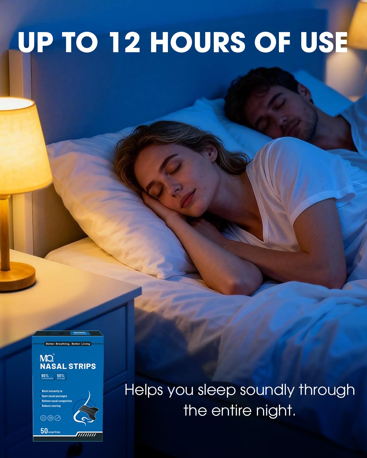 MQ nasal strips stay firmly in place for daily comfortable use