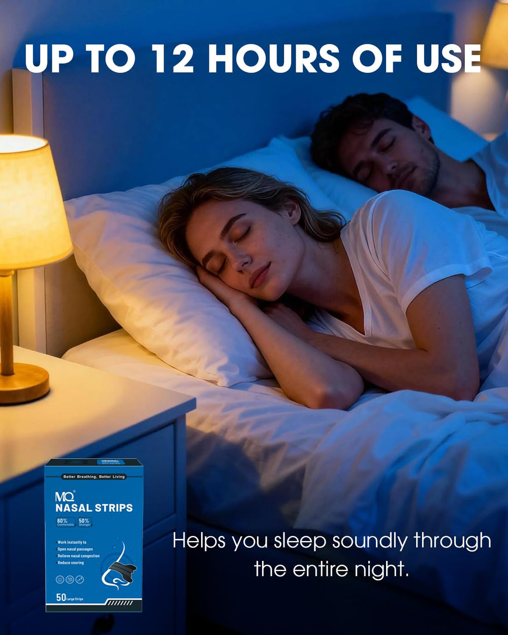 MQ nasal strips stay firmly in place for daily comfortable use
