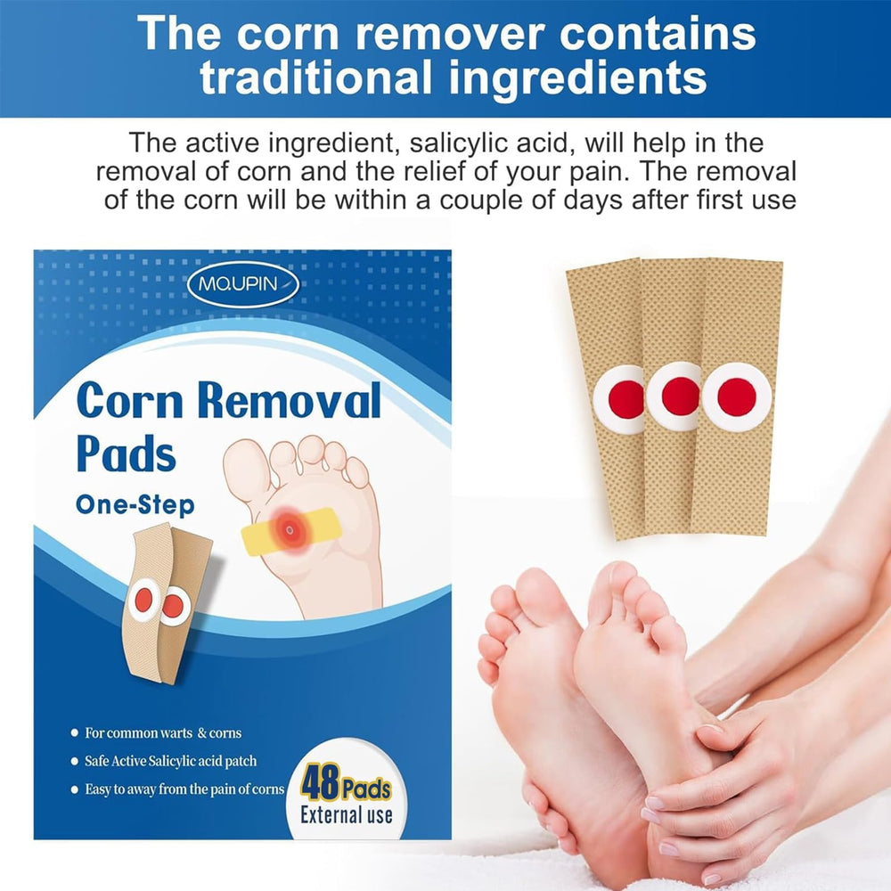 MQUPIN extra-strength corn remover pad displayed for effective at-home treatment