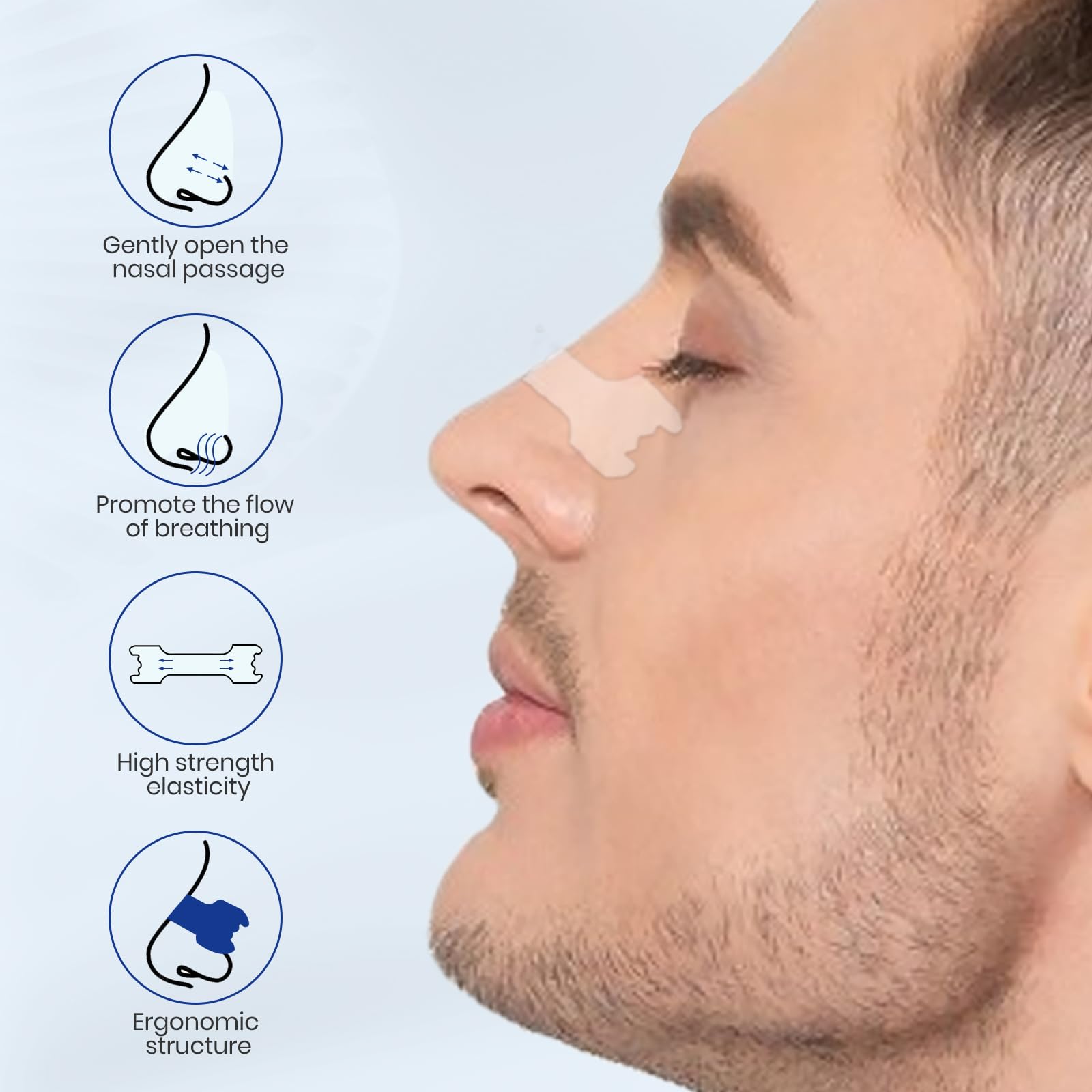 MQUPIN nasal strip packaging shown for convenient storage and portability
