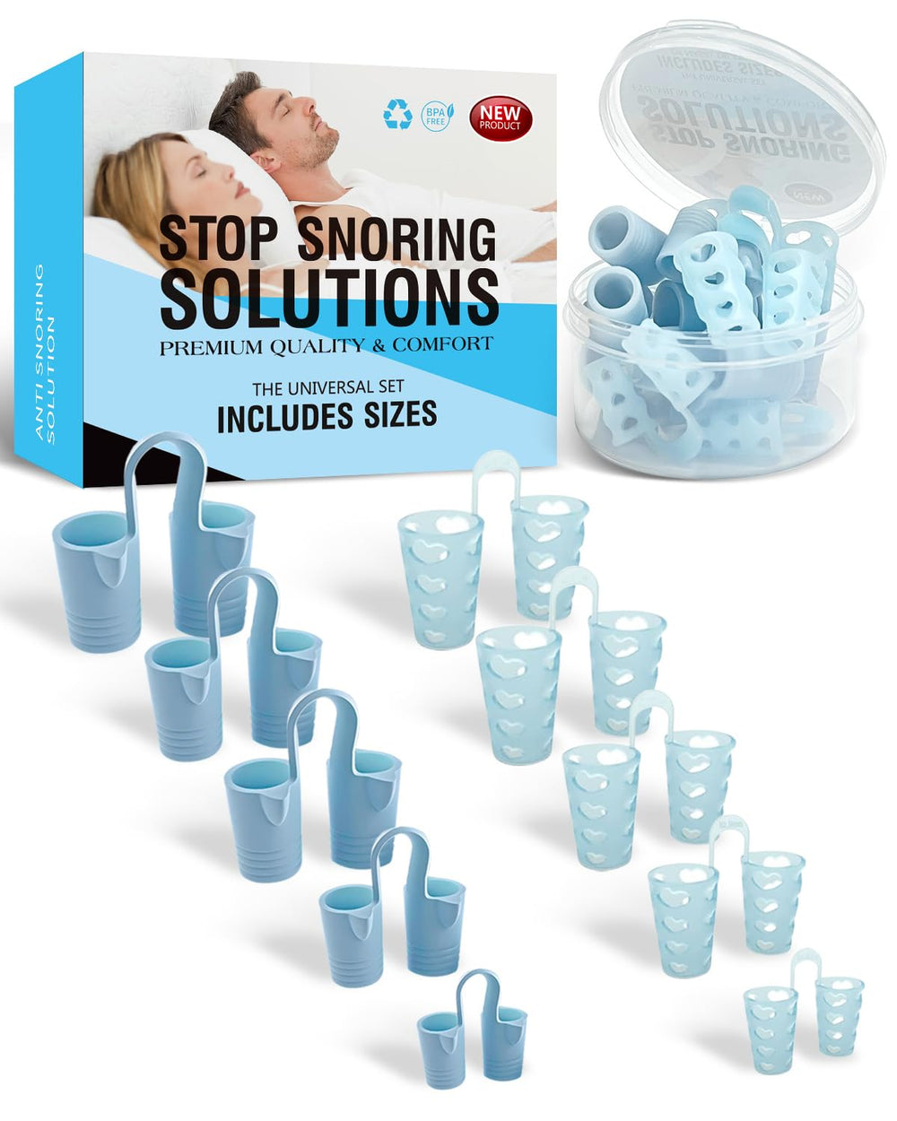 MQXUNMI anti snoring nose vents in package form for easy night-time relief.