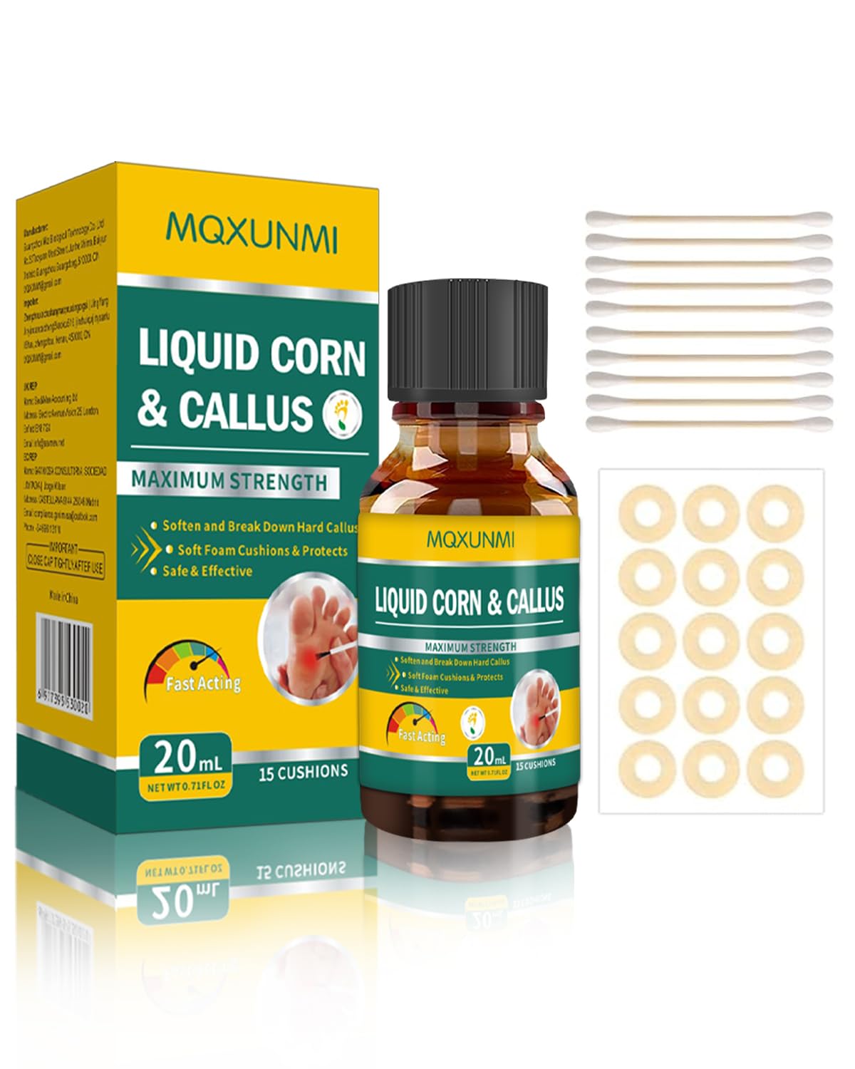 MQXUNMI liquid corn remover bottle for quick targeted foot relief.
