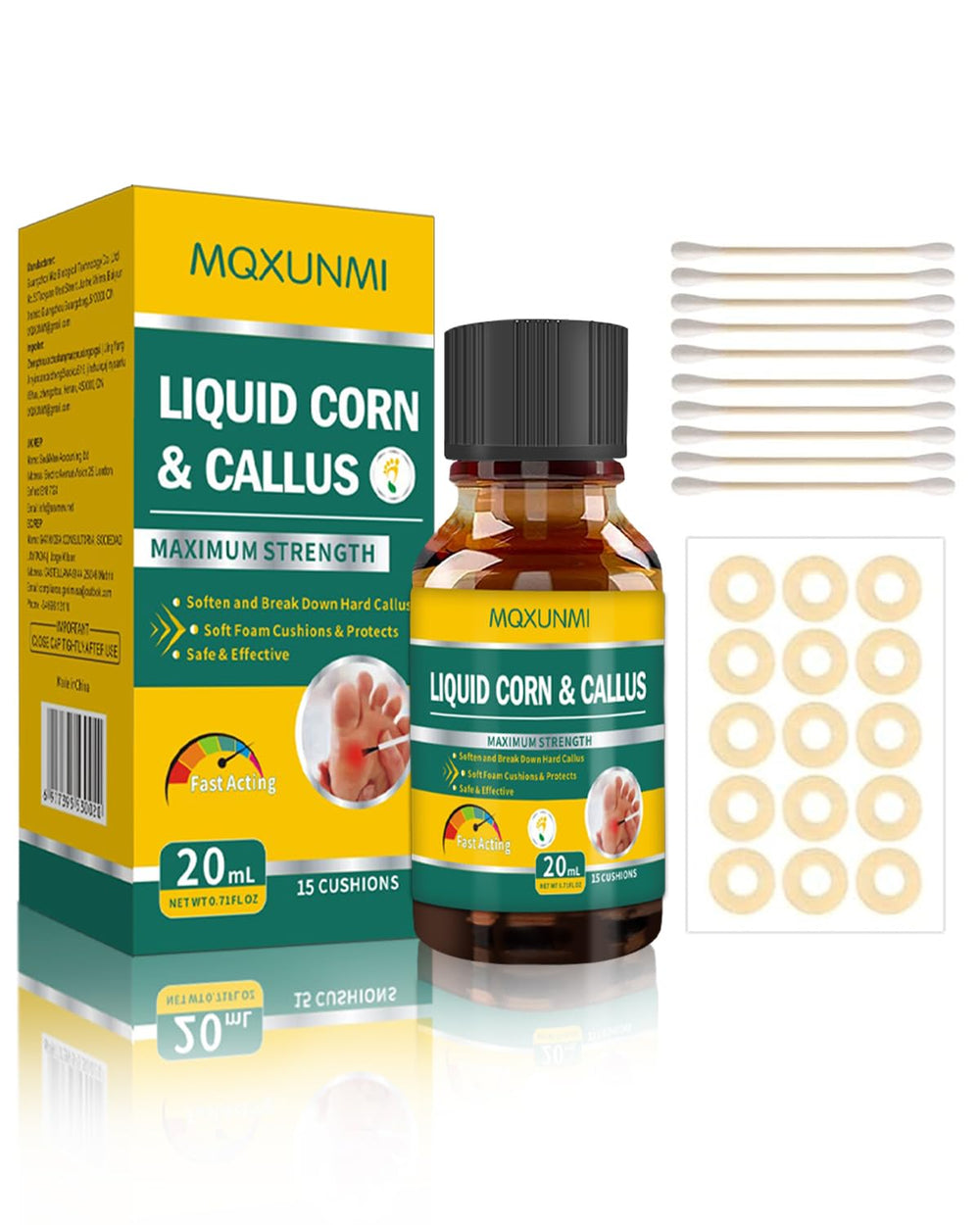 MQXUNMI liquid corn remover bottle for quick targeted foot relief.