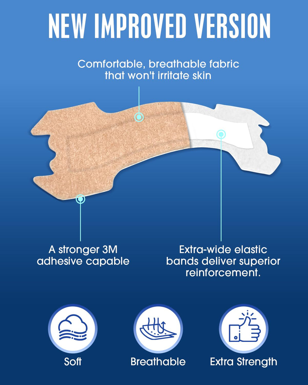 MQXUNMI nasal strips extra strength easy removal in morning; no residue
