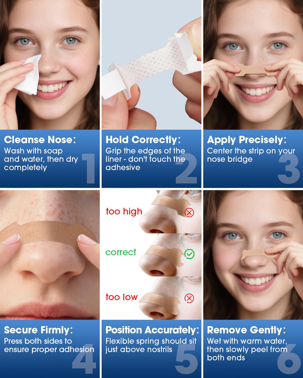 MQXUNMI nasal strips extra strength one-size-fits-all fit for most noses