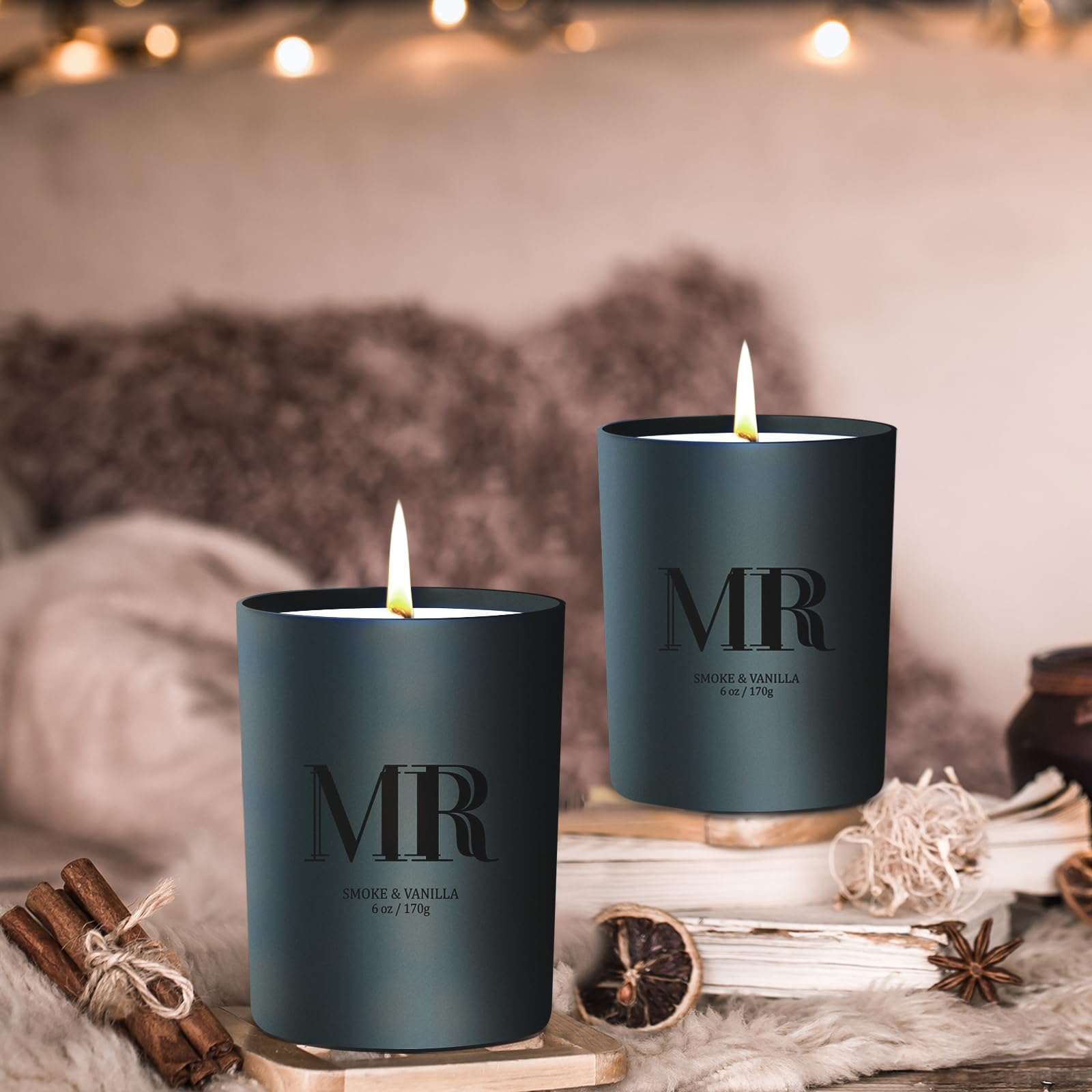 MR MIRYE candle enhances bath or bedroom atmosphere with relaxing scents.
