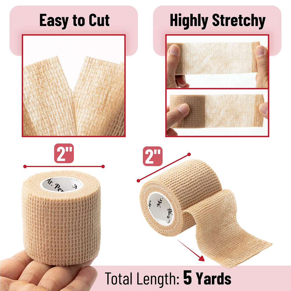 Mr. Pen no-stick-to-skin bandage wrap enables gentle removal after use.
