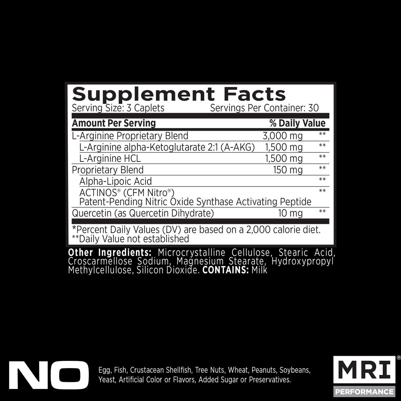 MRI Performance NO2 pills closeup showing compact capsules for easy daily use