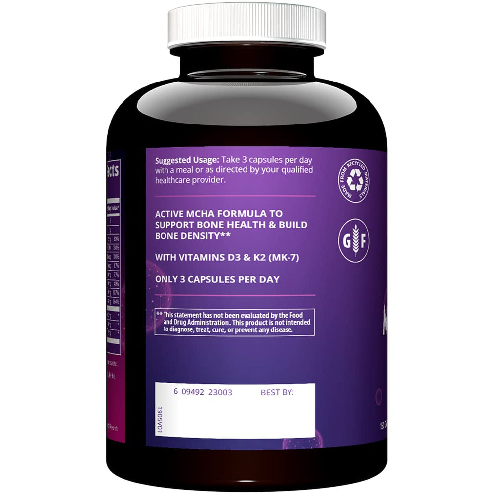 Ingredients panel on MRM Bone Maximizer III highlighting minerals