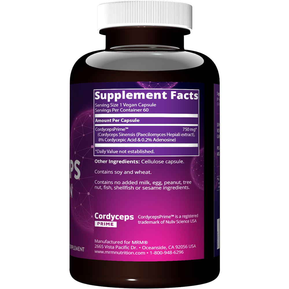 MRM Cordyceps CS-4 capsules offer convenient daily energy support on the go