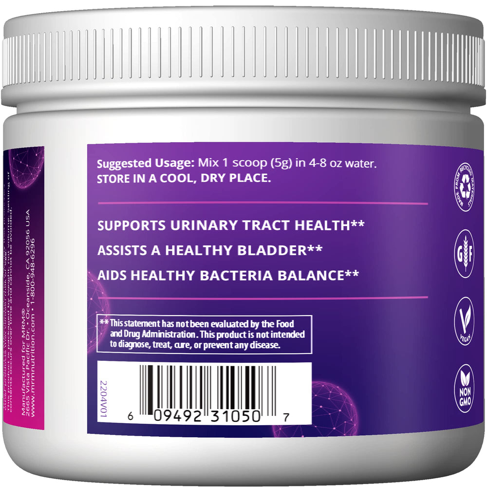 MRM Cranberry extract closeup highlights natural color and potential urinary health support.